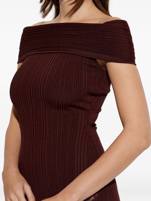 Self-Portrait off-shoulder lace-detail midi dress - Red