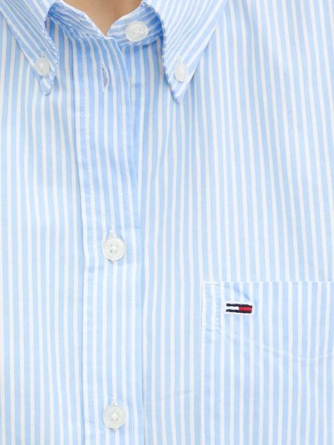 Tommy Jeans sukienka bawełniana kolor niebieski mini prosta DW0DW20334