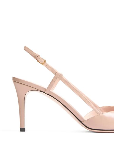 Valentino Garavani VLogo Signature slingback calfskin pumps with jewel logo 80mm - Pink