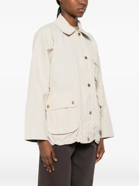Barbour Debbie Showerproof flap-pocket button coat - Neutrals