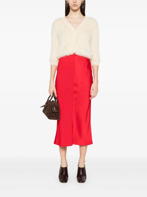 AMI Paris satin midi skirt - Red