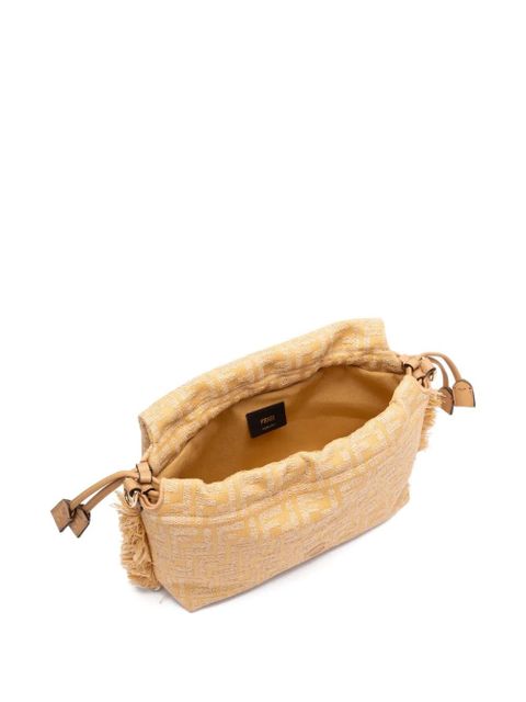FENDI Zucca Mamma fringed canvas shoulder bag - Neutrals