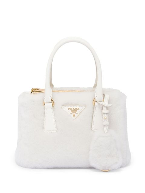 Prada Galleria shearling mini bag - White - zdjęcie produktu nr 1