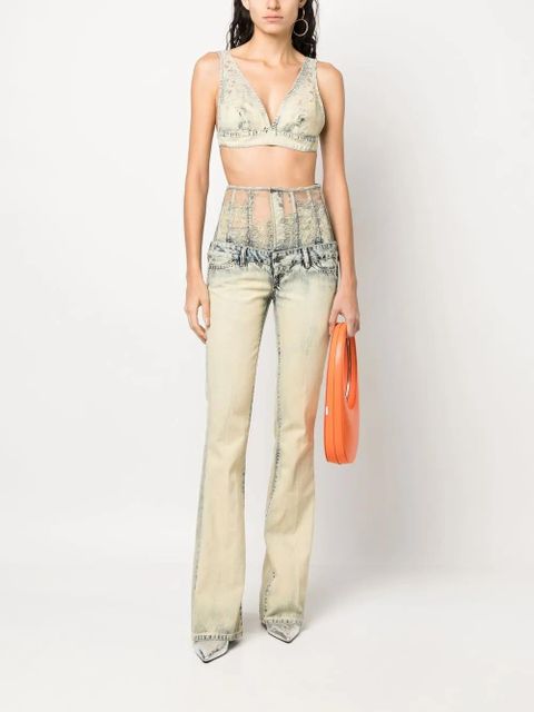 Diesel lace-high-waist flared jeans - Neutrals - zdjęcie produktu nr 2