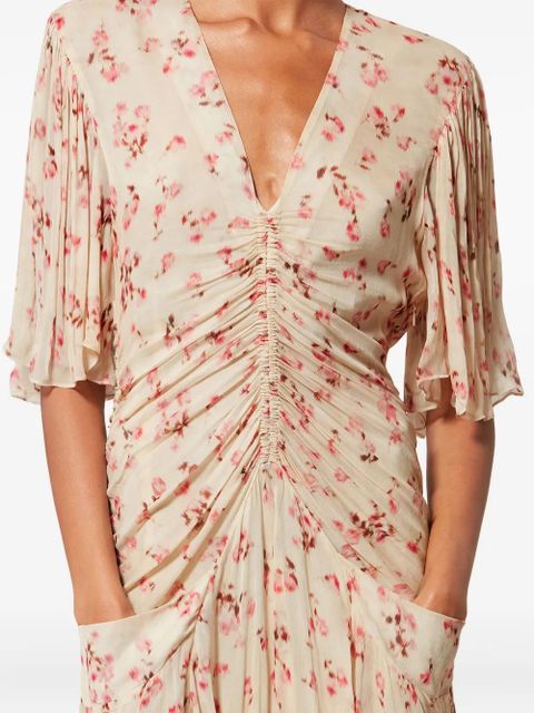 MARANT ÉTOILE Vivienne floral-pattern midi dress - Neutrals