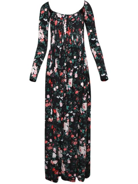 Rabanne rose-print maxi dress - Black - zdjęcie produktu nr 1