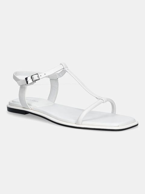 Calvin Klein sandały skórzane FLAT SANDAL SQUARED BUCKLE LTH - zdjęcie produktu nr 2