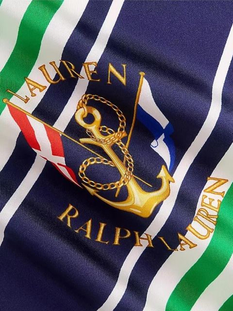 Lauren Ralph Lauren striped anchor scarf - Green - zdjęcie produktu nr 2