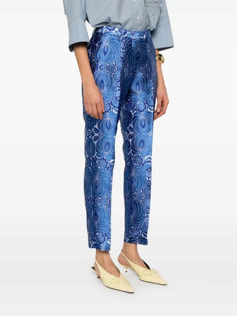 ETRO jacquard-lace trousers - Blue