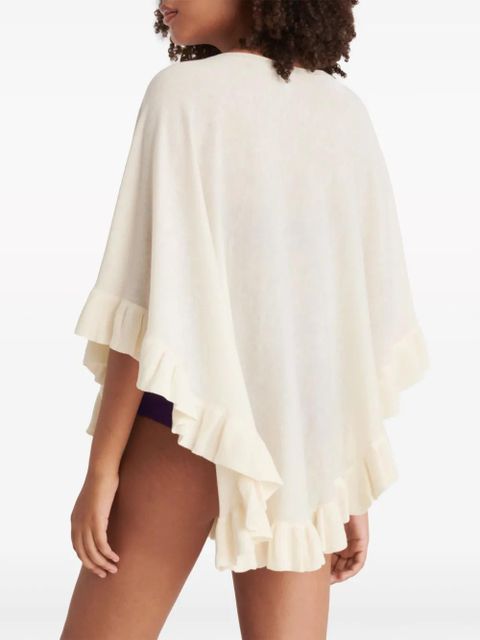 ERES Edgar ruffled fine-knit poncho - White