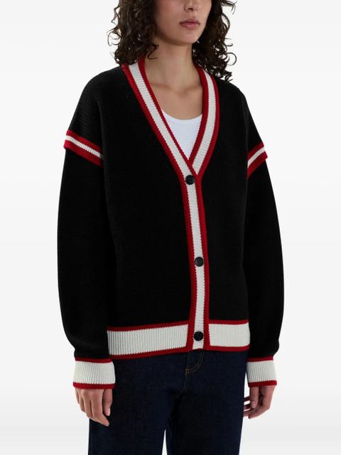 GCDS logo-embroidered cardigan - Black