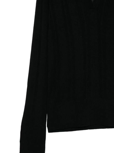 Alysi ribbed V-neck sweater - Black