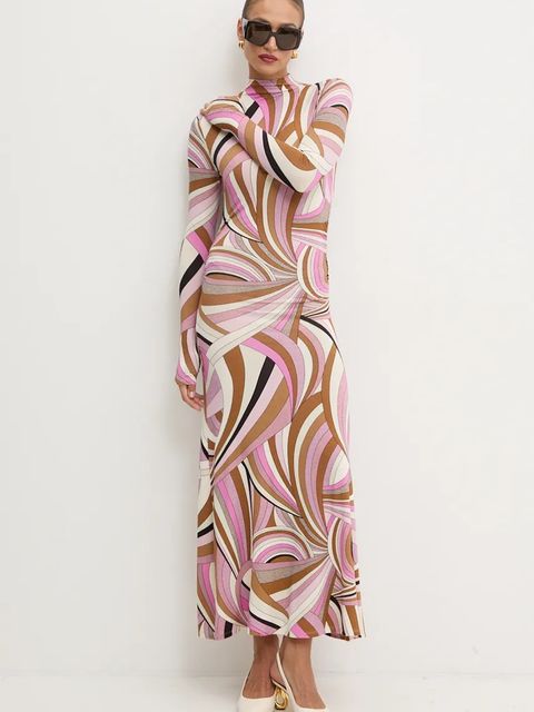 Marella sukienka z domieszką wełny maxi prosta 2423626082200