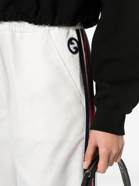 Gucci Web-striped jacquard trousers - White