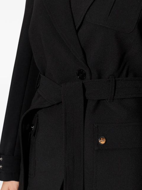GANNI notched-lapel belted jacket - Black