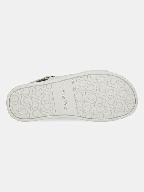 Calvin Klein sandały skórzane FLAT ADJ SANDAL EYELET