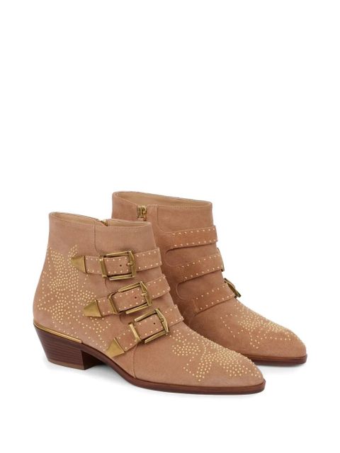 Chloé Susan studded buckled ankle boots - Neutrals - zdjęcie produktu nr 2