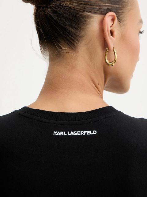 Karl Lagerfeld t-shirt bawełniany damski kolor czarny B1W17033