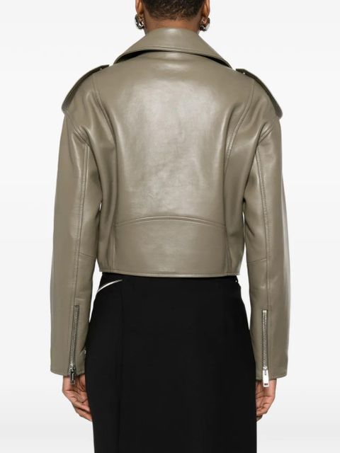 Yves Salomon zip-fastening lambskin jacket - Green