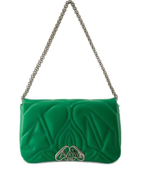 Alexander McQueen The Seal leather shoulder bag - Green - zdjęcie produktu nr 1