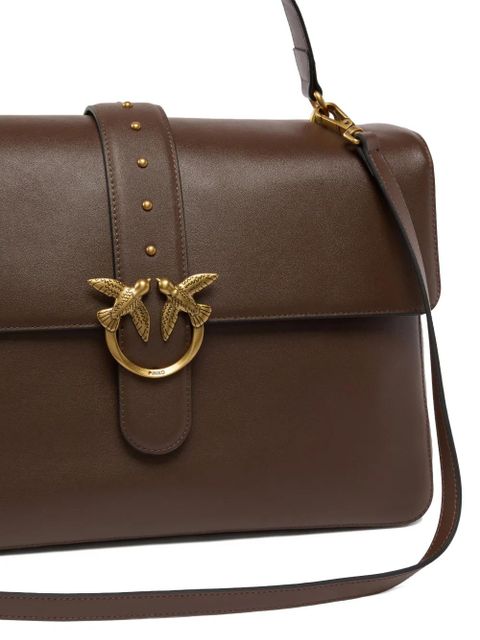 PINKO Love Birds buckle tote bag - Brown