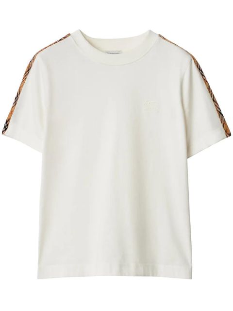 Burberry checkered-trim T-shirt - Neutrals - zdjęcie produktu nr 1