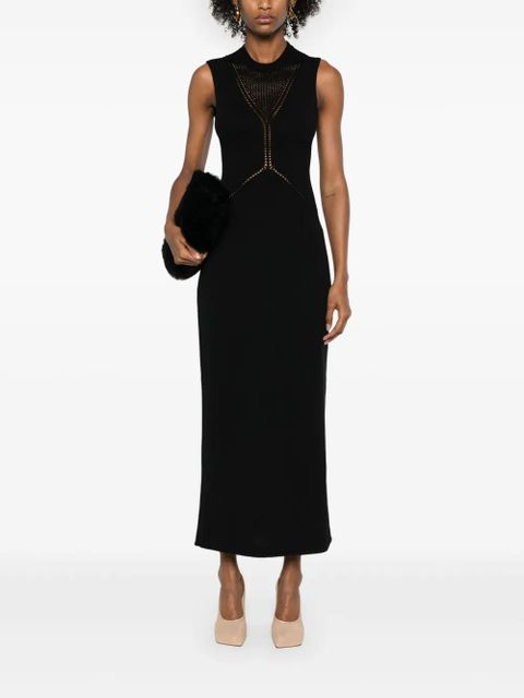 Jil Sander crew-neck knitted maxi dress - Black - zdjęcie produktu nr 2