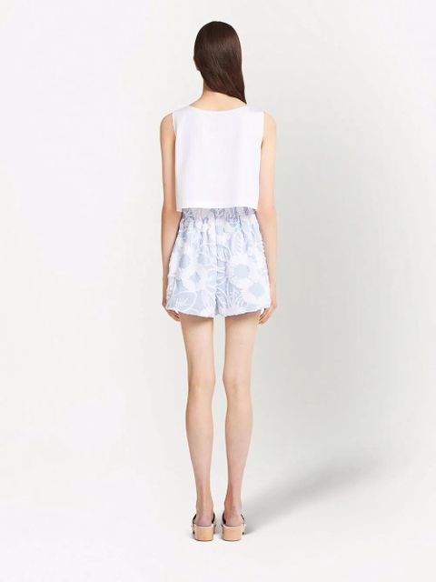 Prada floral embroidered shorts - Blue