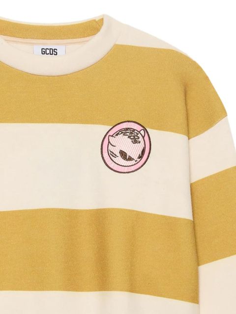 GCDS striped-pattern sweater - Yellow
