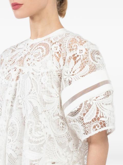 3.1 Phillip Lim Flounce lace panel blouse - White