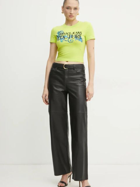 Versace Jeans Couture t-shirt damski kolor zielony 78HAHC05 CJ02C