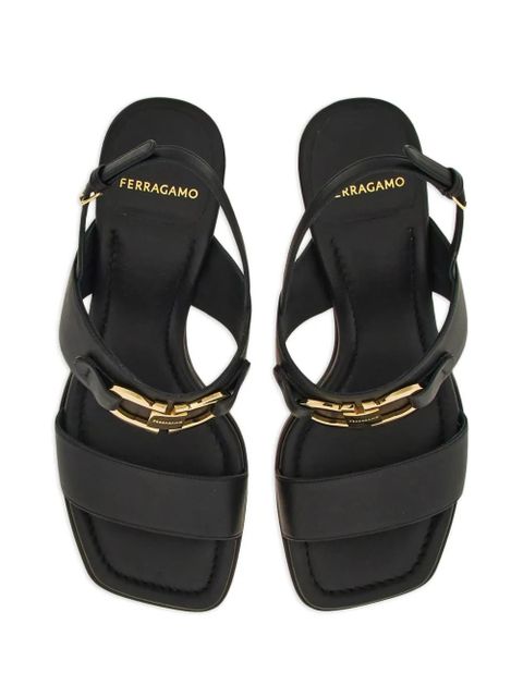 Ferragamo 55mm Gancini-buckle leather sandals - Black