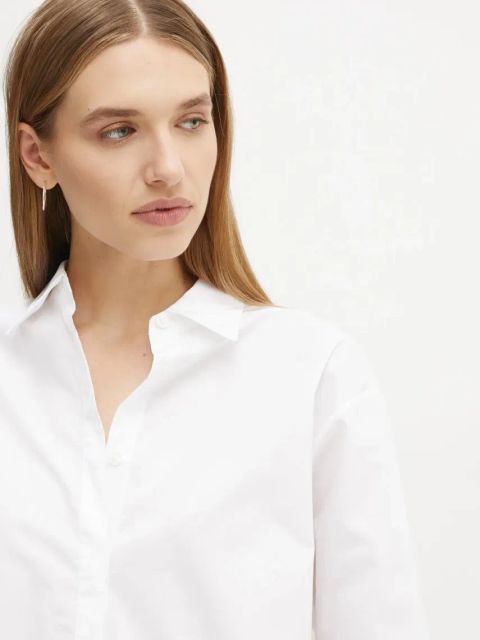BOSS koszula damska kolor biały regular z kołnierzykiem klasycznym 50530339