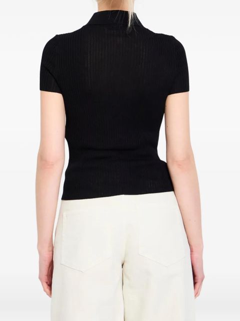 Balenciaga ribbed short-sleeves shirt - Black