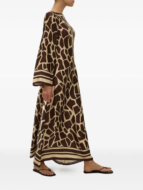 Faithfull the Brand Orsino long-sleeve maxi dress - Brown