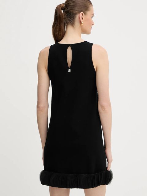 Twinset sukienka kolor czarny mini prosta 252AP3012