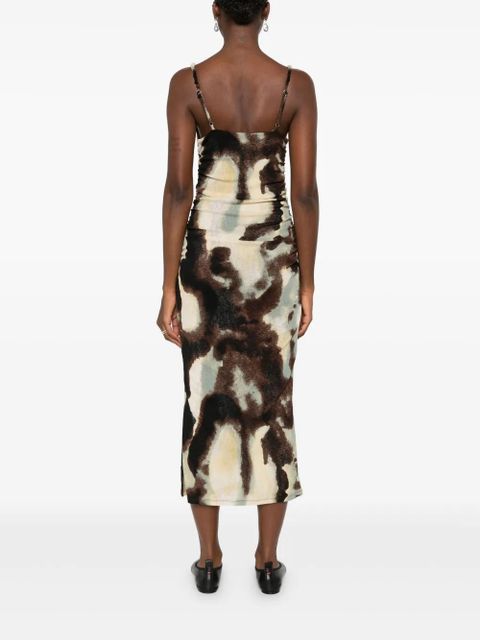 Nanushka ruched-detail midi dress - Green