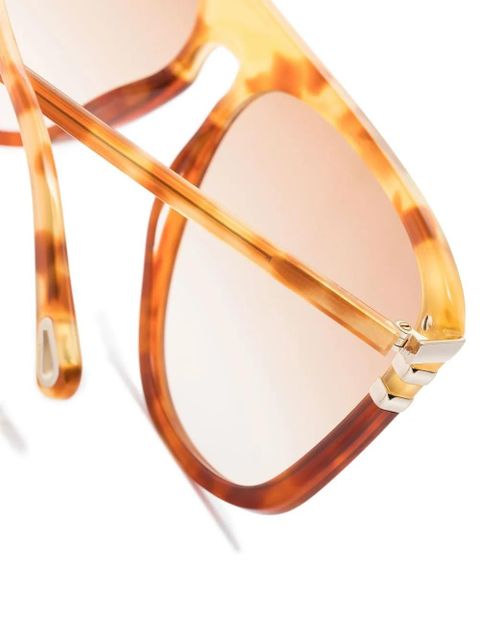 Chloé Eyewear pilot-frame tortoiseshell-effect sunglasses - Orange