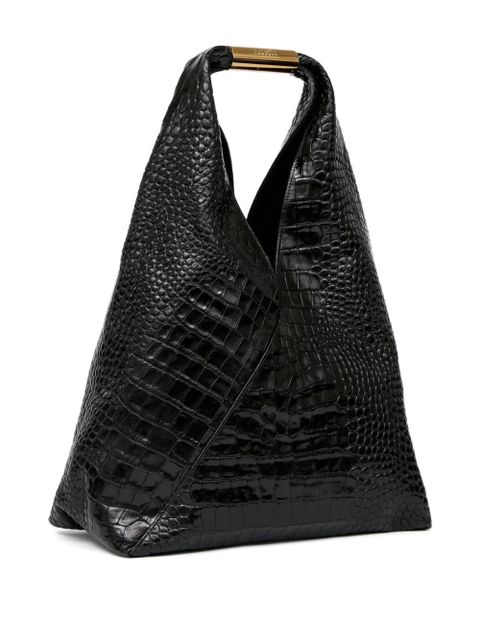 MM6 Maison Margiela crocodile-embossed shoulder bag - Black - zdjęcie produktu nr 2