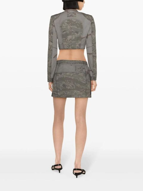 Marine Serre Regenerated camouflage miniskirt - Grey