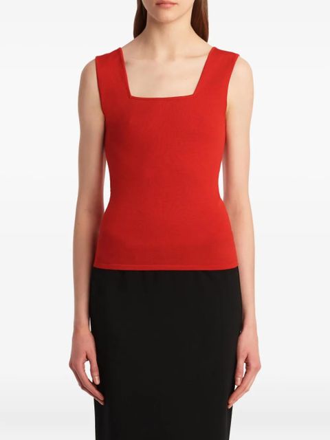 KHAITE square neck sani top - Red