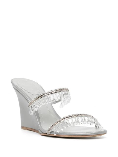 René Caovilla 80mm crystal-embellished sandals - Grey - zdjęcie produktu nr 2