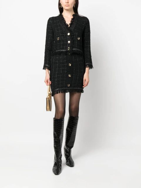 PINKO Girino basket-weave fringed miniskirt - Black - zdjęcie produktu nr 2