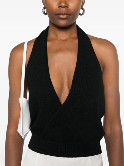 Aya Muse halterneck knitted top - Black