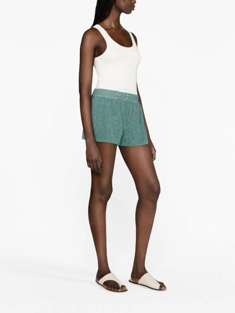 Oséree Lumiere lurex shorts - Green