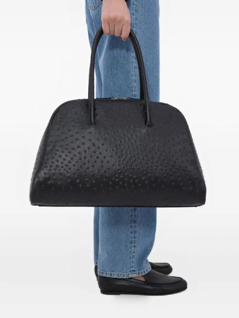 LouLou de Saison Darren textured leather travel bag - Black