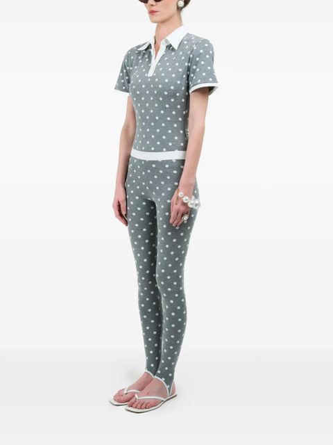 Rowen Rose polka-dots short-sleeves polo - Grey