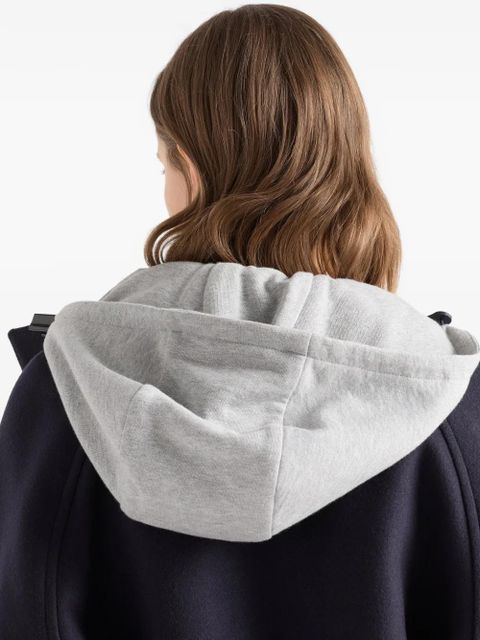 Prada ribbed knit hooded jacket - Blue