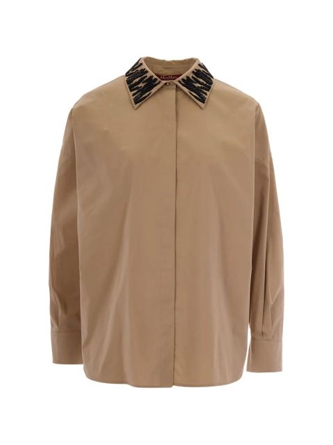Max Mara detailed-collar cotton shirt - Neutrals - zdjęcie produktu nr 1
