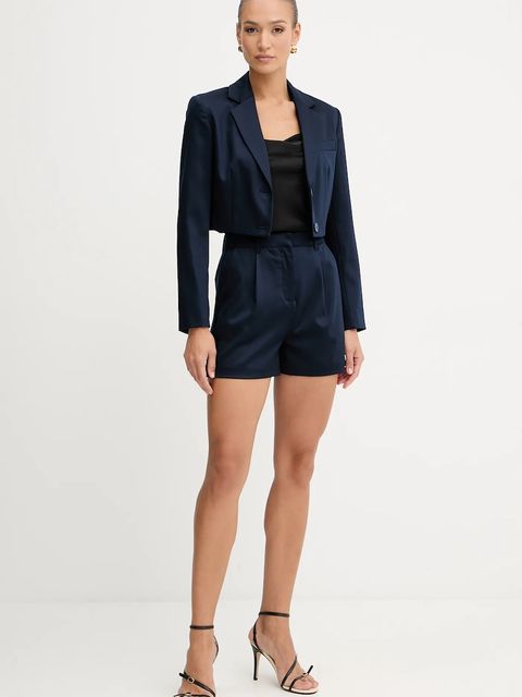 Guess szorty APOLLINE damskie kolor granatowy gładkie high waist W5YD13 WHG92 - zdjęcie produktu nr 2